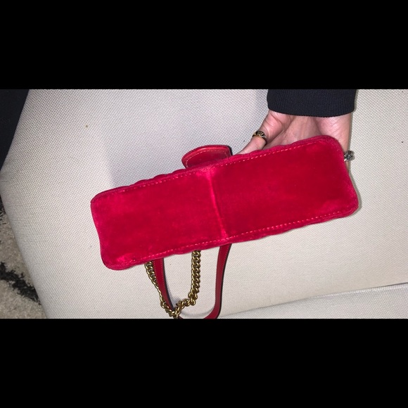 SOLD Authentic mini Gucci Marmont Red Velvet - Picture 8 of 9